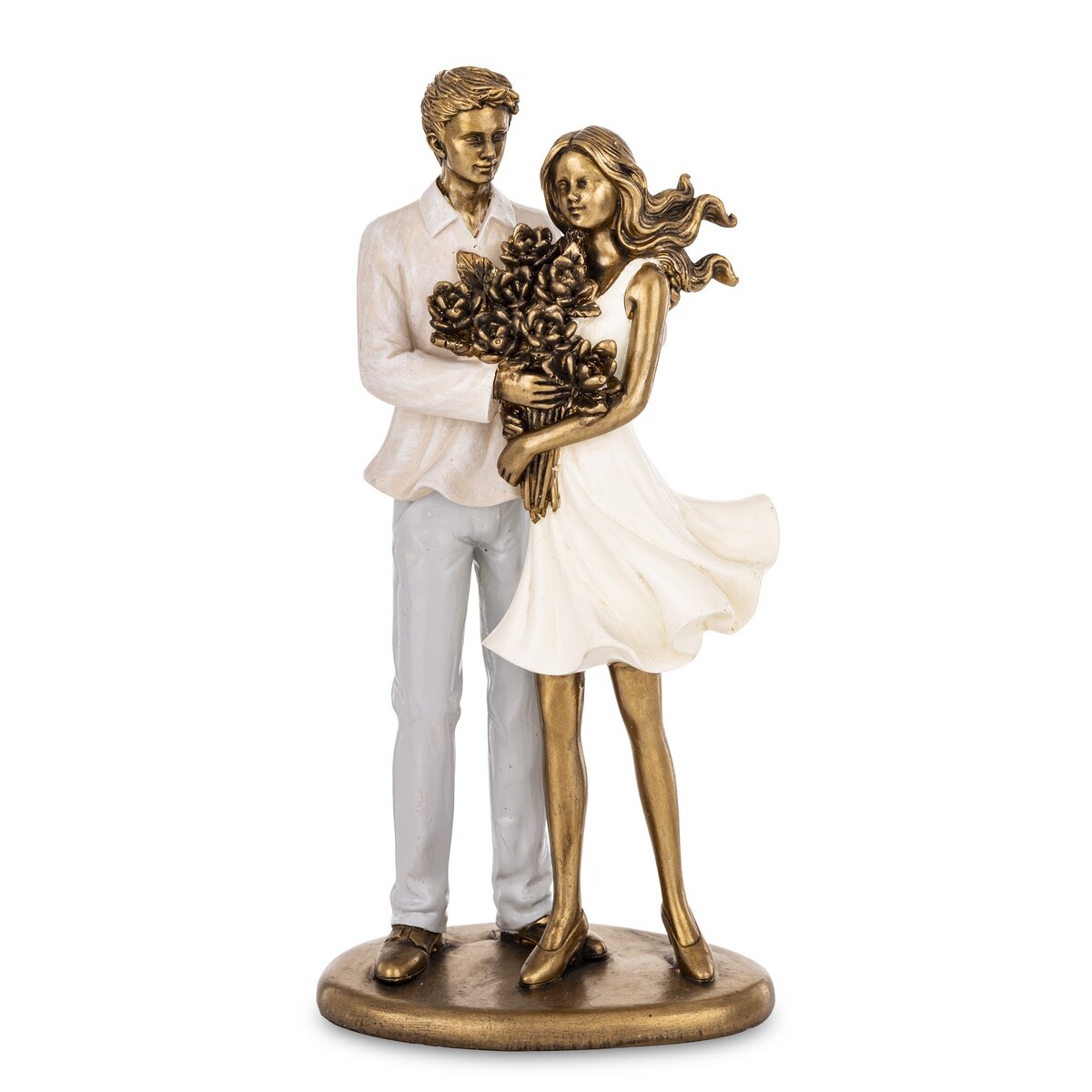 Dekoracja - Para z bukietem róż 26x12,5x6,5 cm MAZZETO