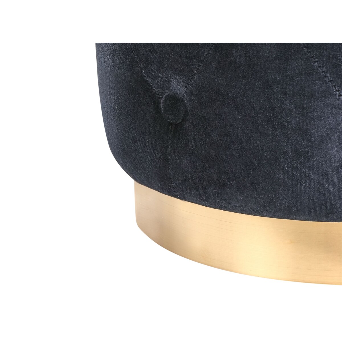 Puf CARROLLTON Welur Czarny 40 cm 40 cm 41 cm