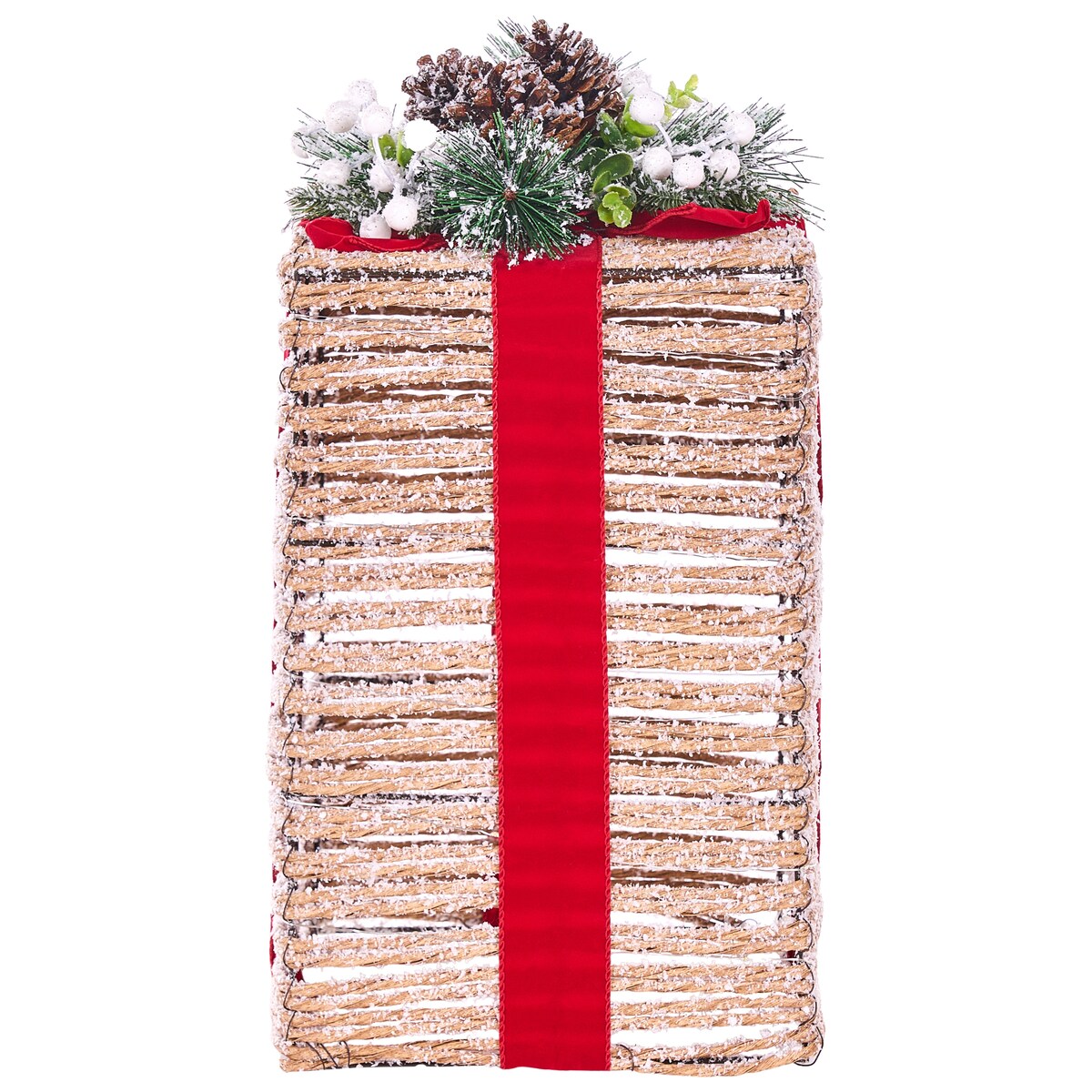 Zestaw 3 dekoracji świątecznych LED VAHTO 46/32/30 cm Prezenty świąteczne Brązowy