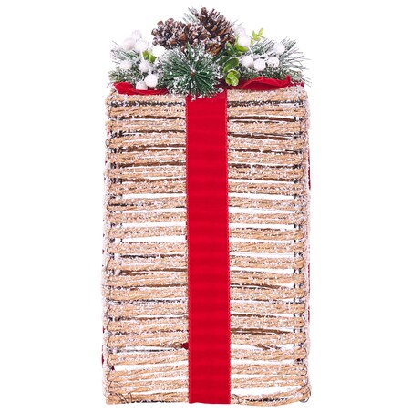 Zestaw 3 dekoracji świątecznych LED VAHTO 46/32/30 cm Prezenty świąteczne Brązowy