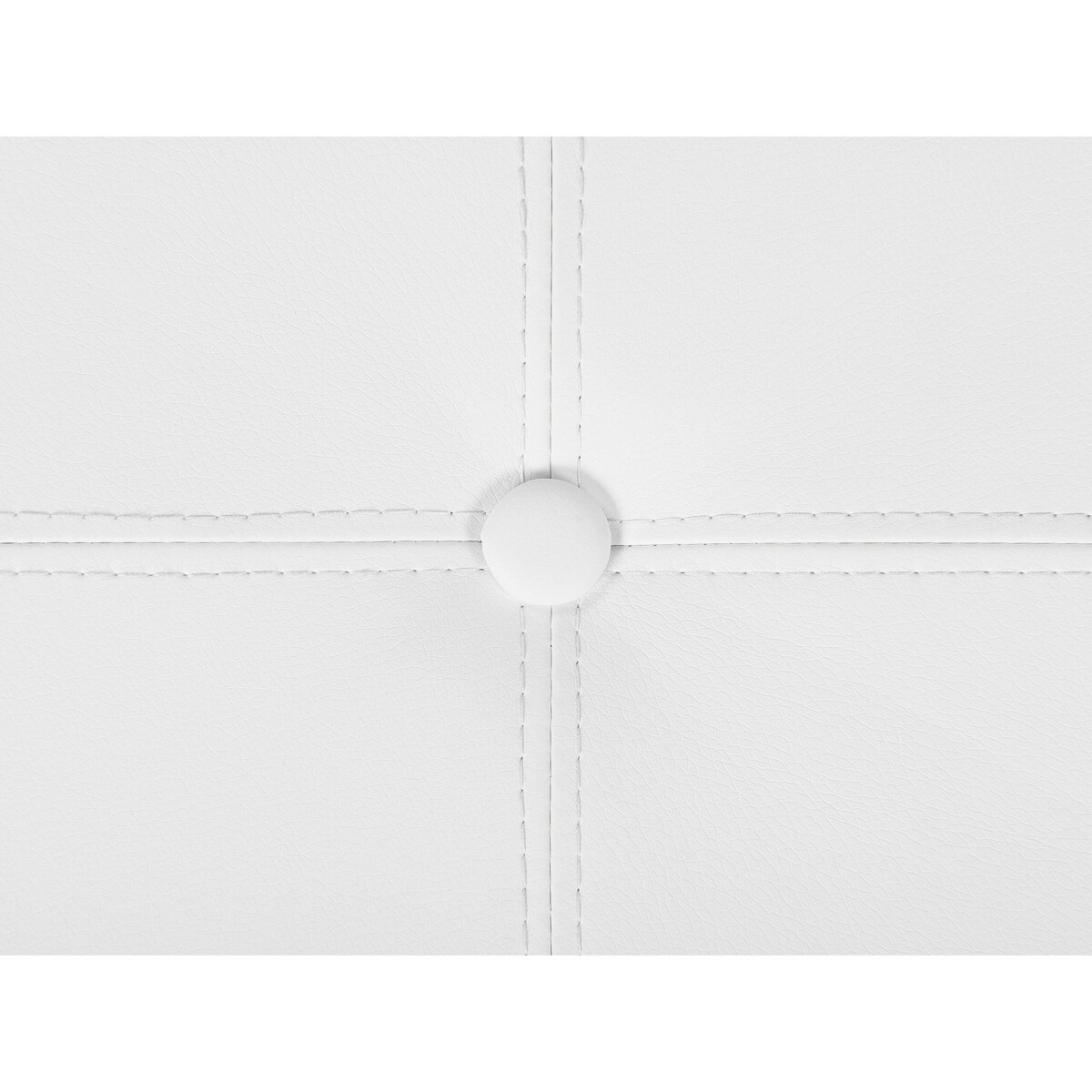 Puf ze schowkiem ⌀ 38 cm ekoskóra biały MARYLAND