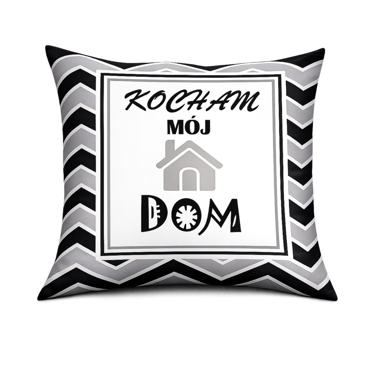 Poduszka dekoracyjna Kocham mój dom Czarny 40x40 cm