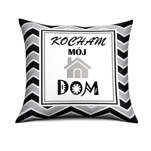 Poduszka dekoracyjna Kocham mój dom Czarny 40x40 cm