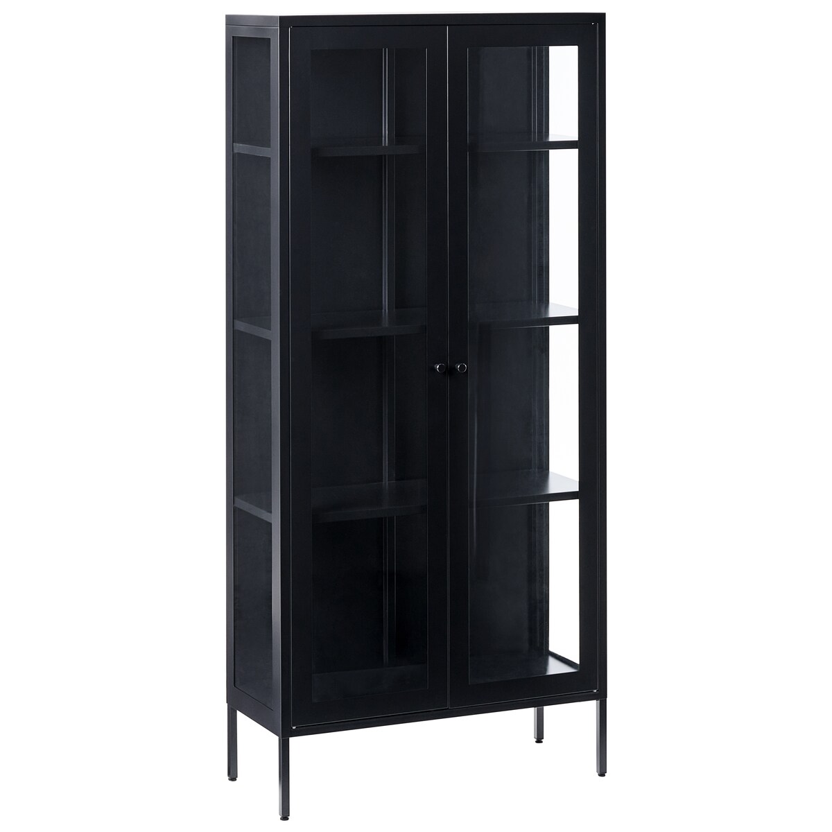 Witryna ze szklaną gablotą HARTY Metal 80 cm Czarny