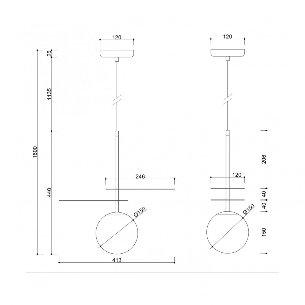 FYLLO A biała sufitowa lampa wisząca