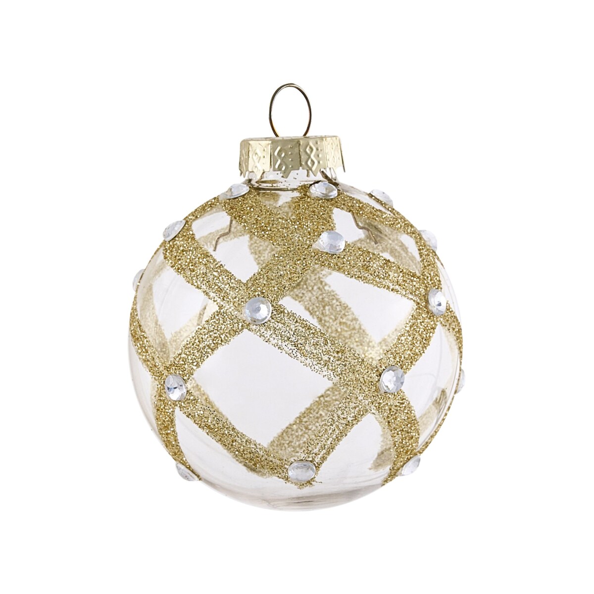 Zestaw 70 bombek FLICKER Szkło Złoty
