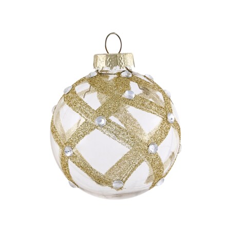 Zestaw 70 bombek FLICKER Szkło Złoty