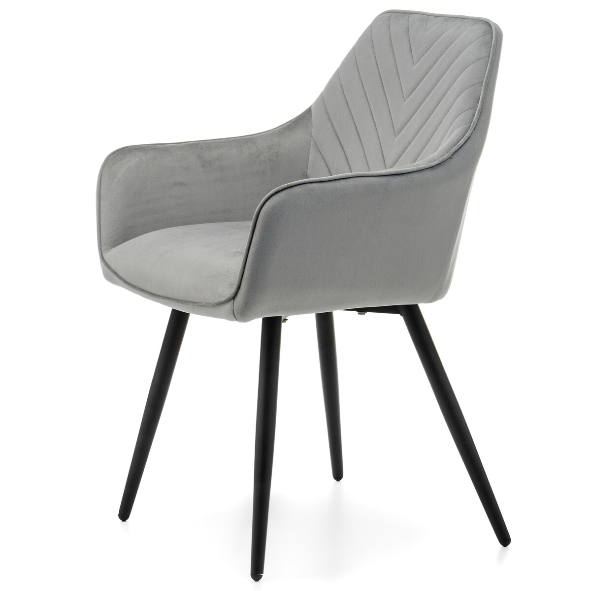 Krzesło tapicerowane welurowe do salonu jadalni VASTO jasnoszare