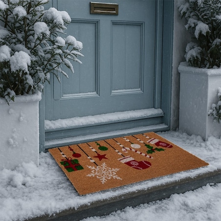 Wycieraczka wejściowa, kokosowa, świąteczna 45x75 cm