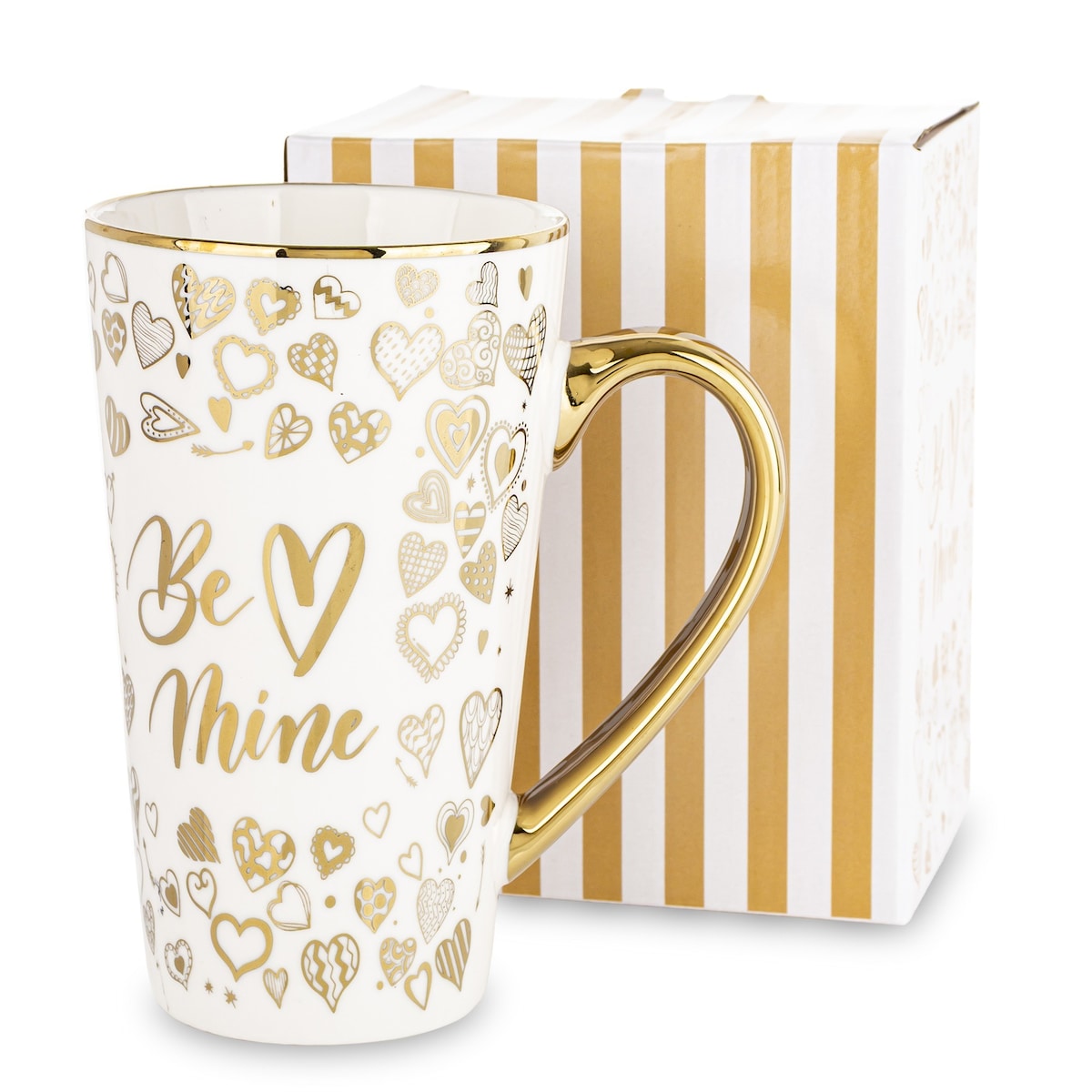 Kubek porcelanowy 450 ml FOR YOU 14,5x13x8,5 cm złoty