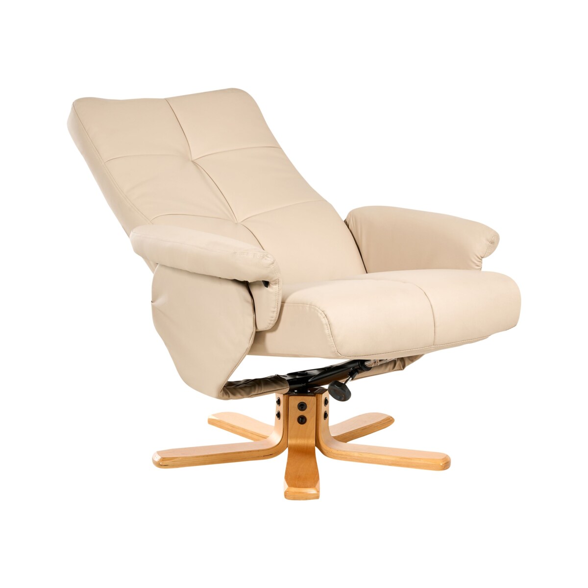 Rozkładany fotel EPSE Z podnóżkiem Ekoskóra Beżowy