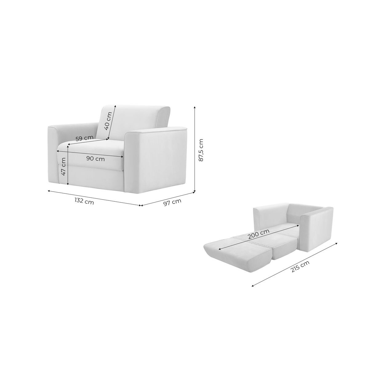 Rozkładany fotel Jules-Velluto 9