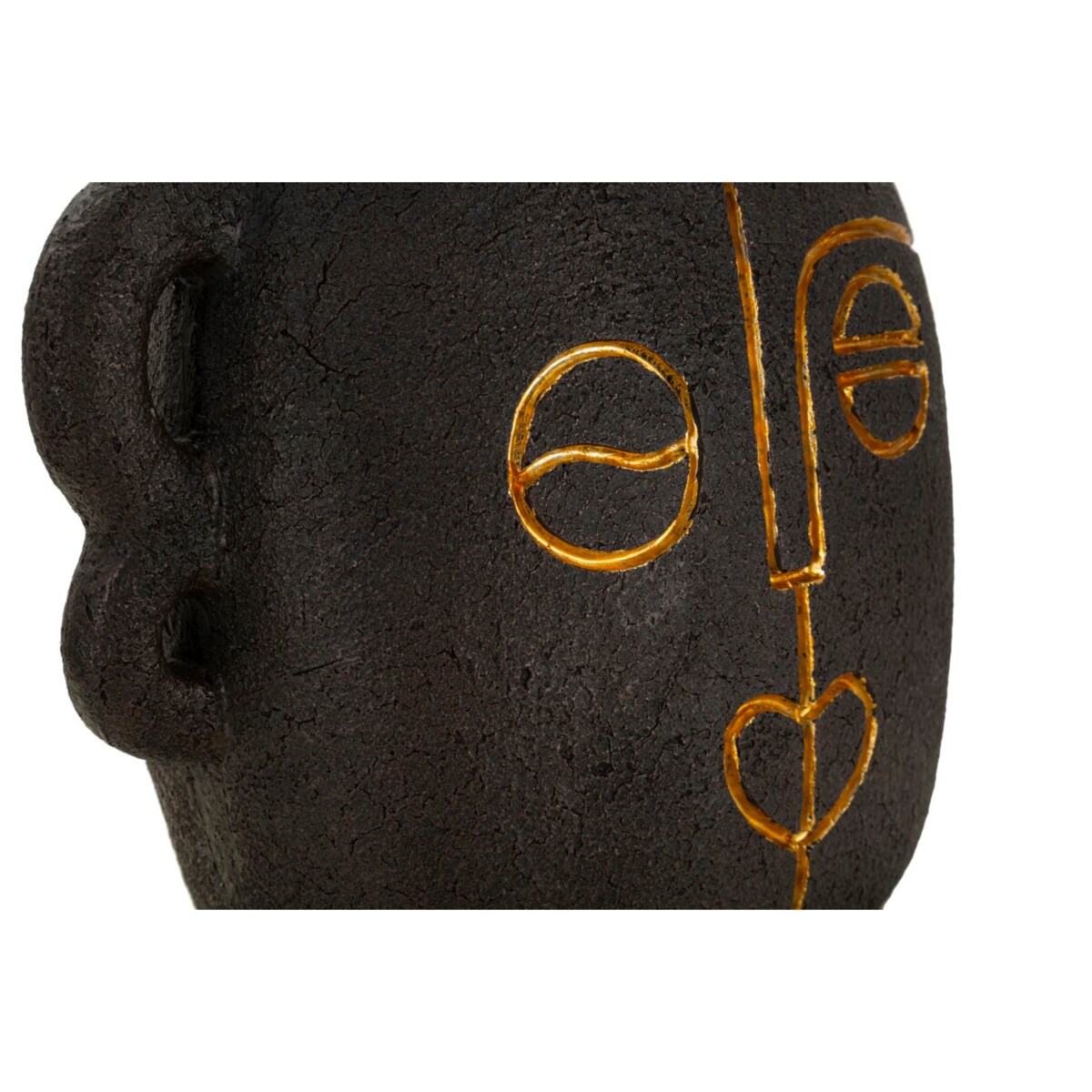 Lampa stołowa Tribal - A, kolor brązowy i złoty, żywica syntetyczna, żelazo i tkanina, 30,5 x 30,5 x 46 cm, 1 x E27, max. 40 W, Mauro Ferretti