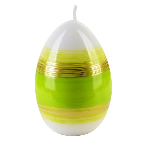 Świeca RAINBOW Jajko B 8xh11cm parafinowa zielona