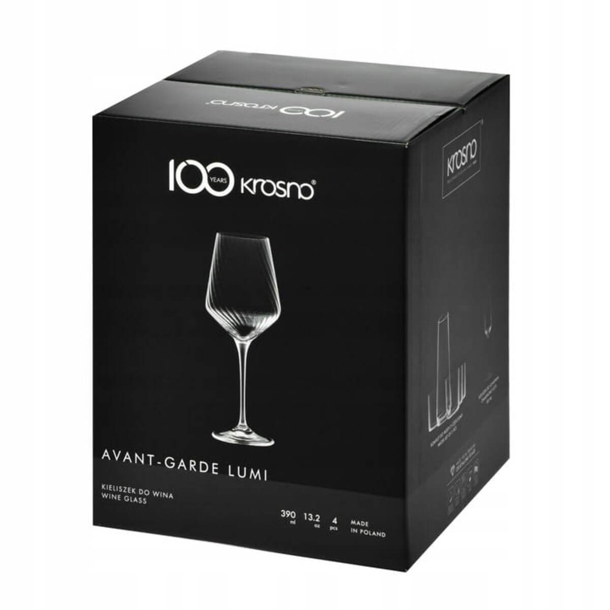 Zestaw Kieliszków do Wina Wody Krosno Avant-Garde Lumi 4 sztuki ze Wzorem