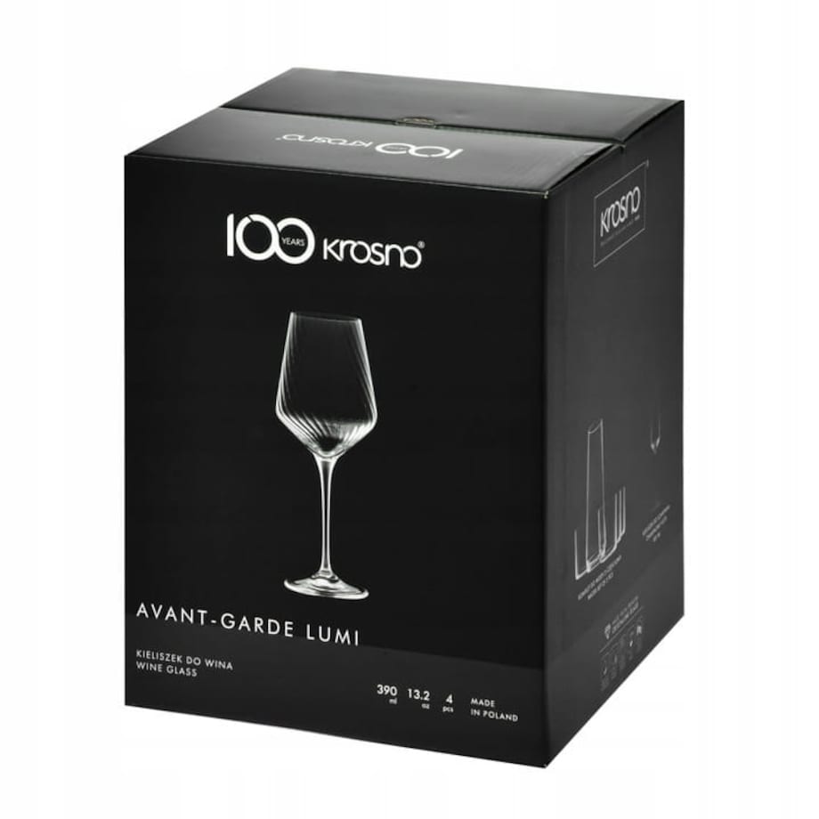 Zestaw Kieliszków do Wina Wody Krosno Avant-Garde Lumi 4 sztuki ze Wzorem