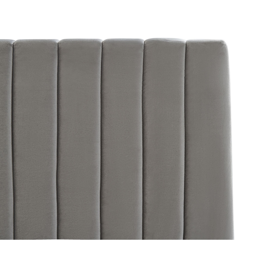 Łóżko z pojemnikiem welurowe 180 x 200 cm szare VION