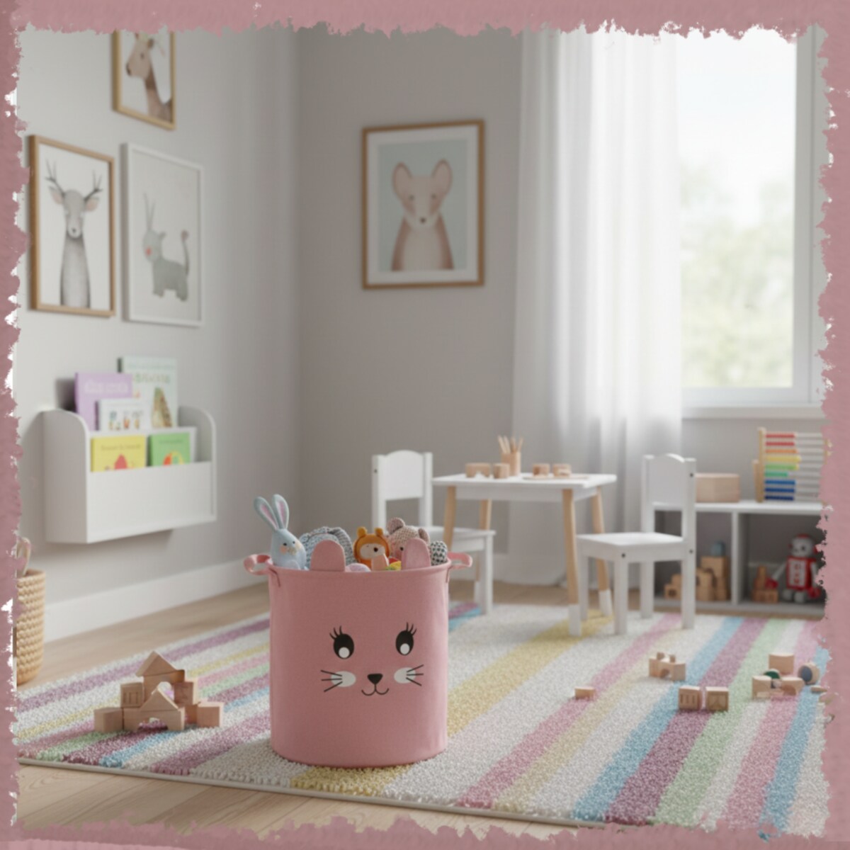 Kosz na zabawki klocki zamykany ze ściągaczem duży XXL organizer pojemnik