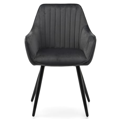 Krzesło tapicerowane pikowane welurowe do salonu jadalni nowoczesne PASSO szare