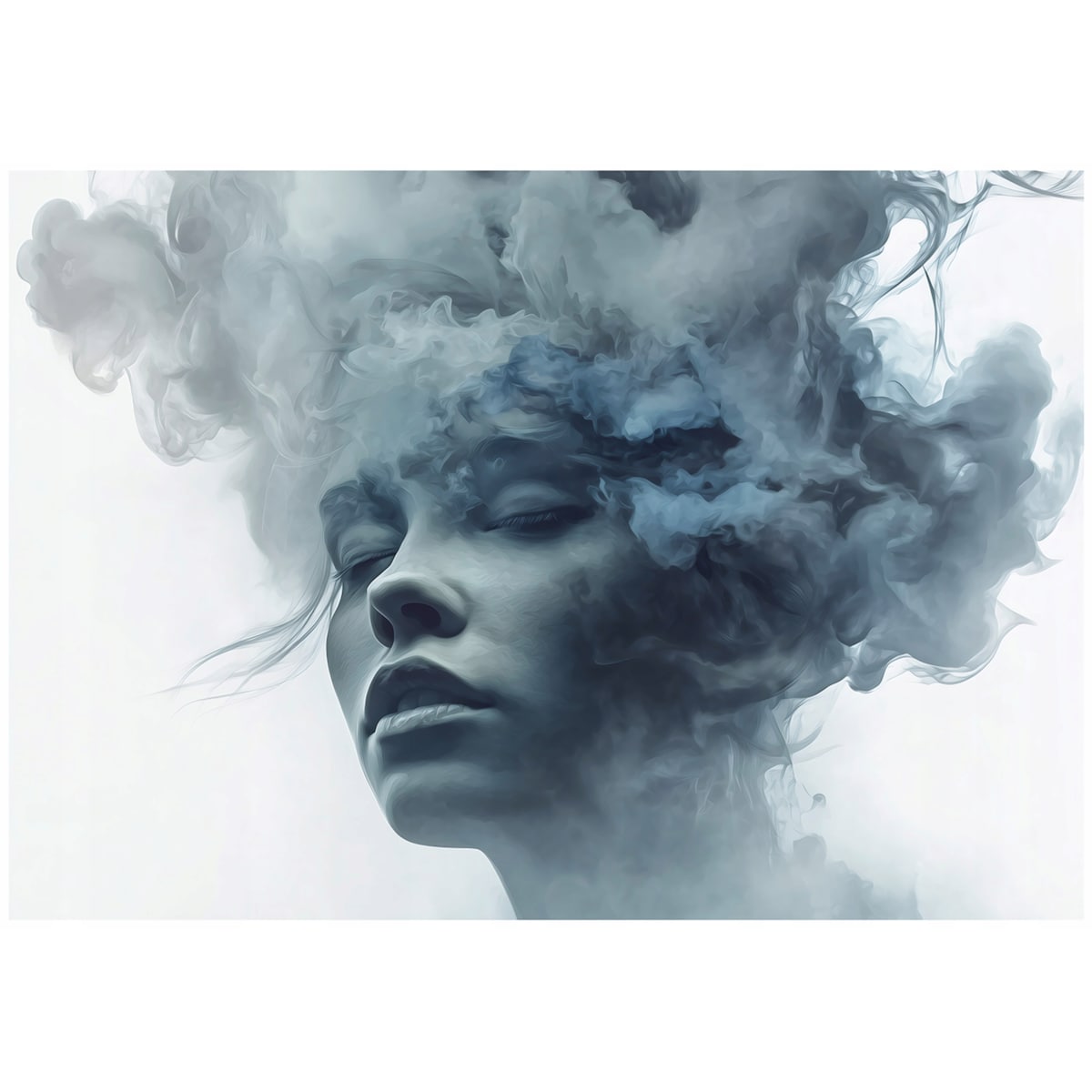 Fototapeta Do Sypialni Salonu Na Flizelinie Kobieta Abstrakcja Niebieski 250x175