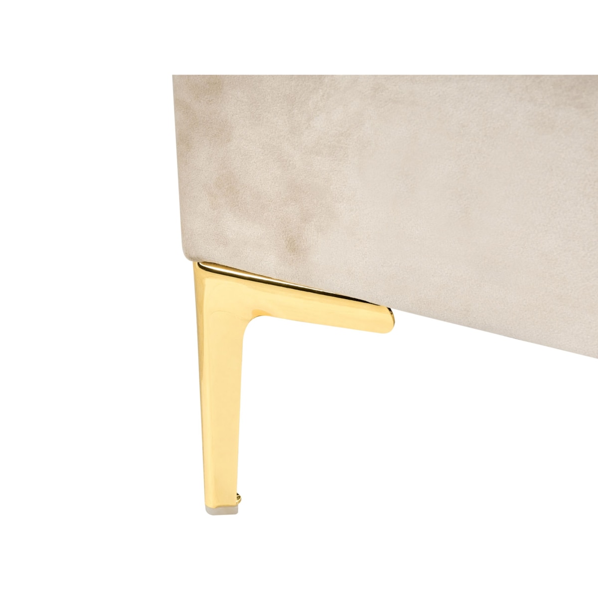 Łóżko Welur SAUVIAN 140 x 200 cm Beżowy