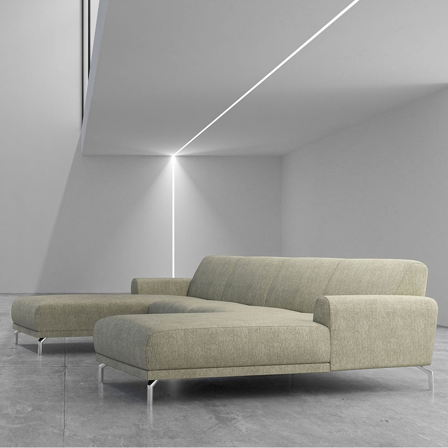 Sofa narożna podwójna Puzo jasnoszara