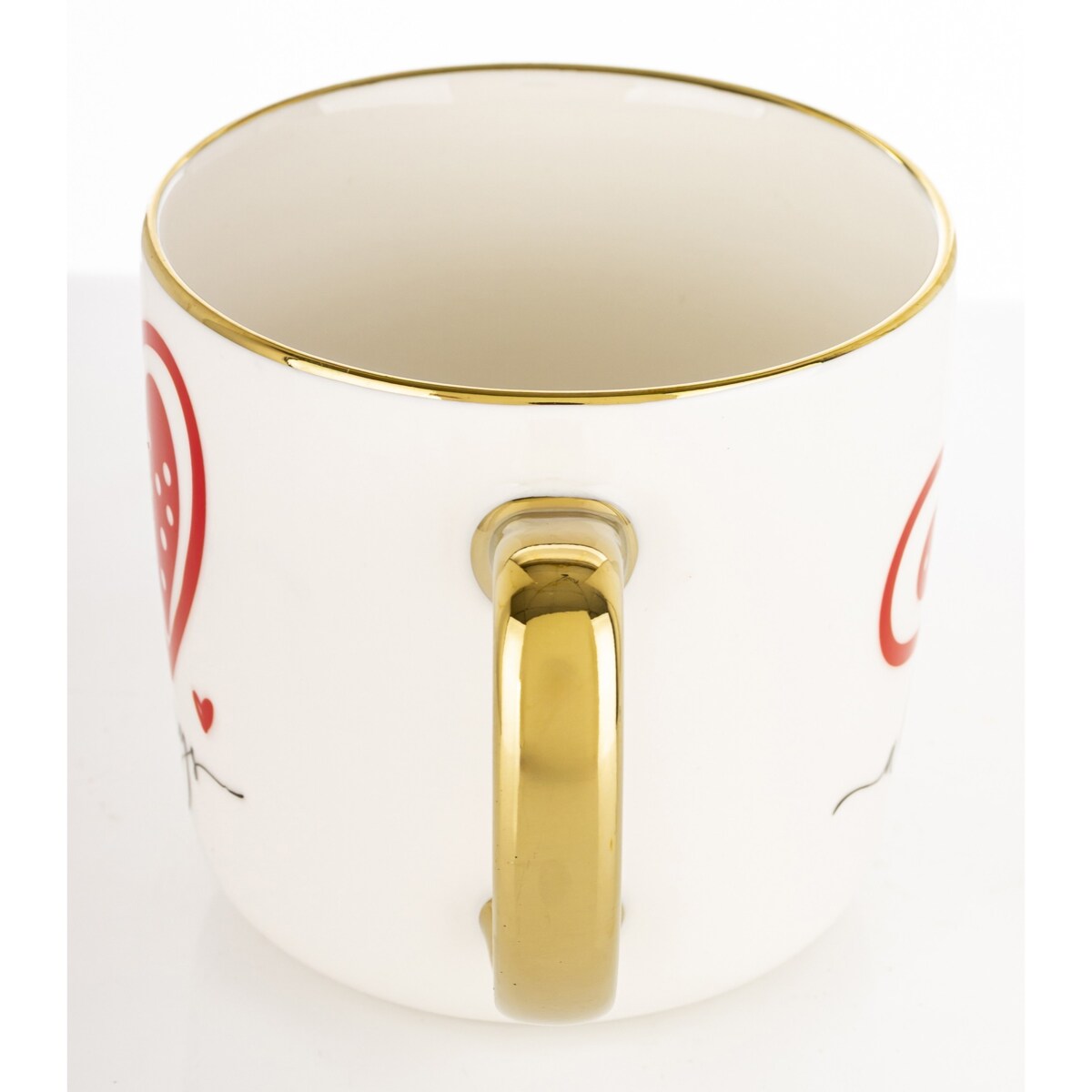 Kubek porcelanowy 385 ml z czerwonym sercem 9x12,5x9 cm i napisem ALWAYS
