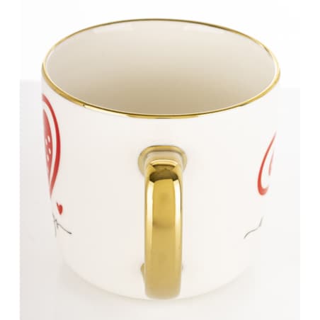 Kubek porcelanowy 385 ml z czerwonym sercem 9x12,5x9 cm i napisem ALWAYS