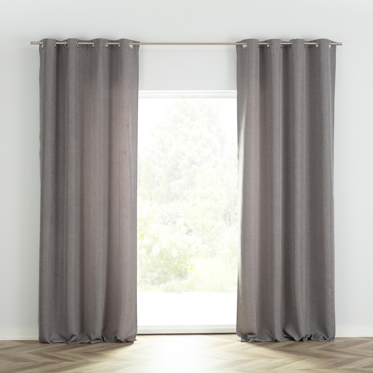 Zasłona BASIC na kółkach 140x280 cm szaroczarny melanż 1 szt. 140x280 szary