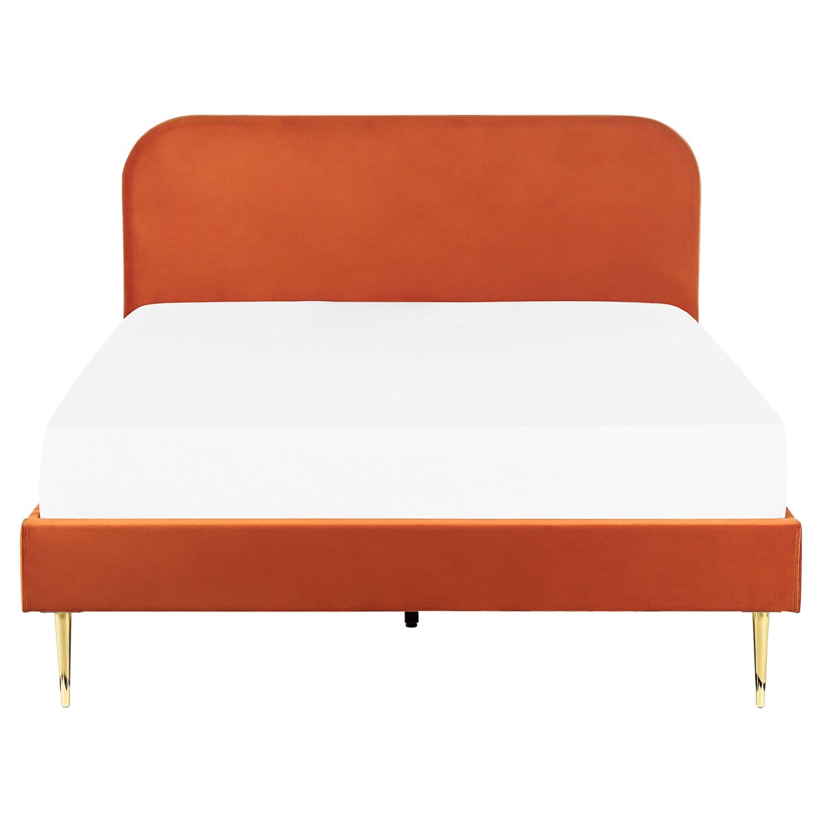 Łóżko welurowe 160 x 200 cm pomarańczowe FLAYAT