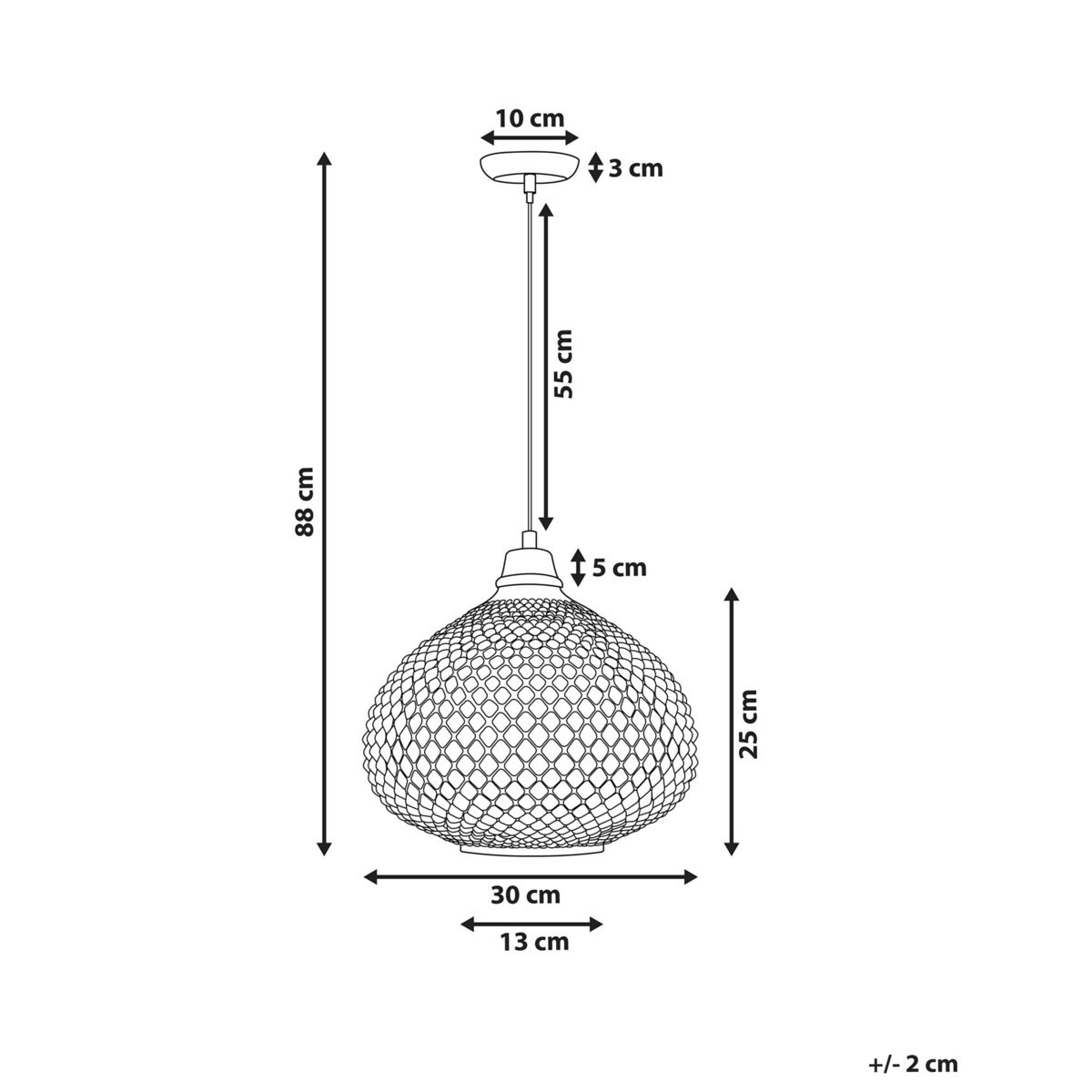 Lampa wisząca MADON Szkło Złoty
