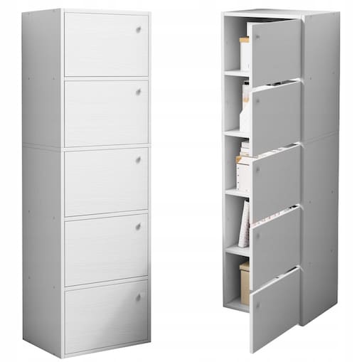 Komoda nowoczesna pojemna szafka duża biała skandynawski loft retro