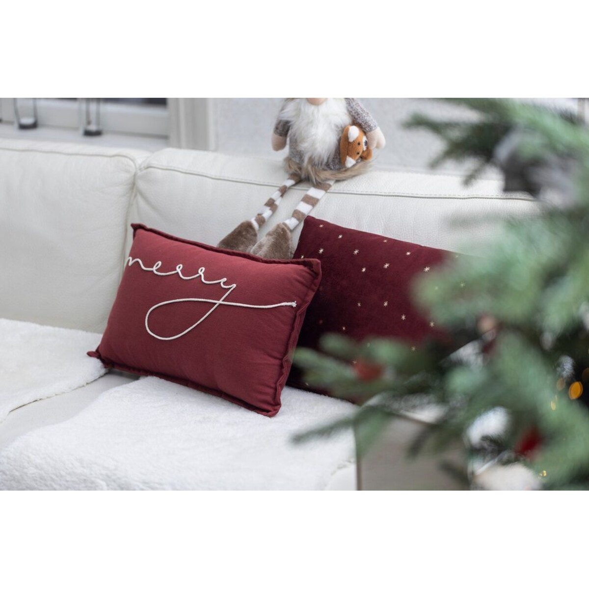 Świąteczna poduszka dekoracyjna, welur, 30 x 50 cm