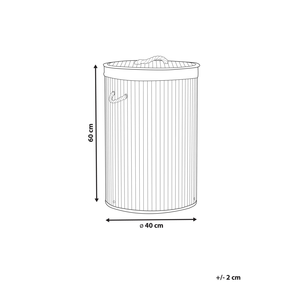 Kosz bambusowy z pokrywą biały SANNAR