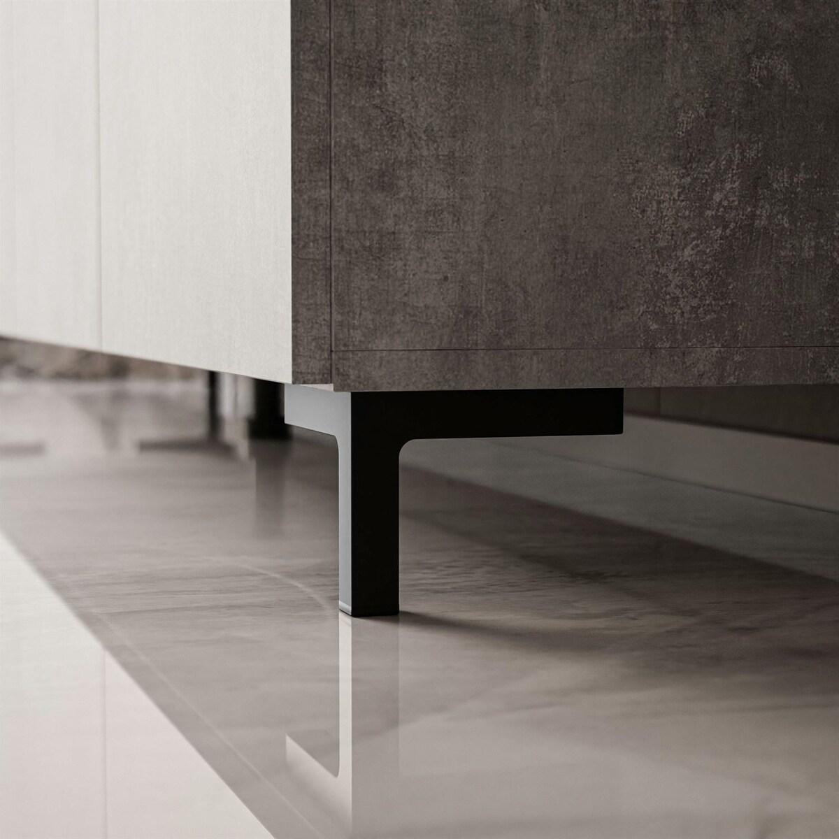 Szafka RTV COLGANTE 200 beton nogi plastikowe czarne