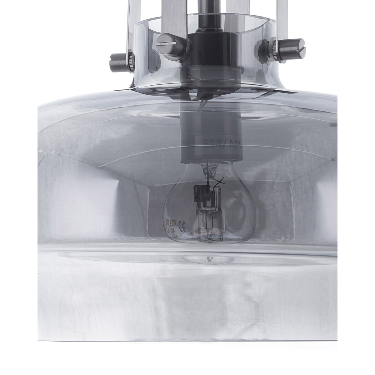 Lampa wisząca szklana szara WILTZ