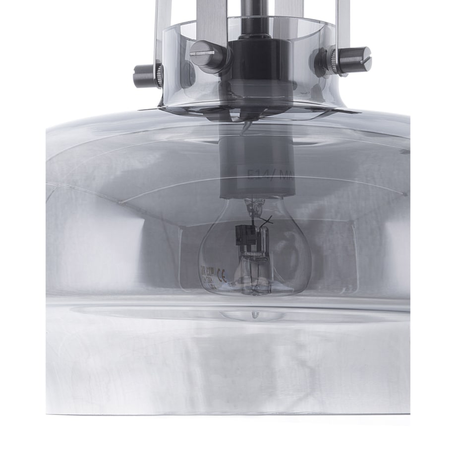 Lampa wisząca szklana szara WILTZ