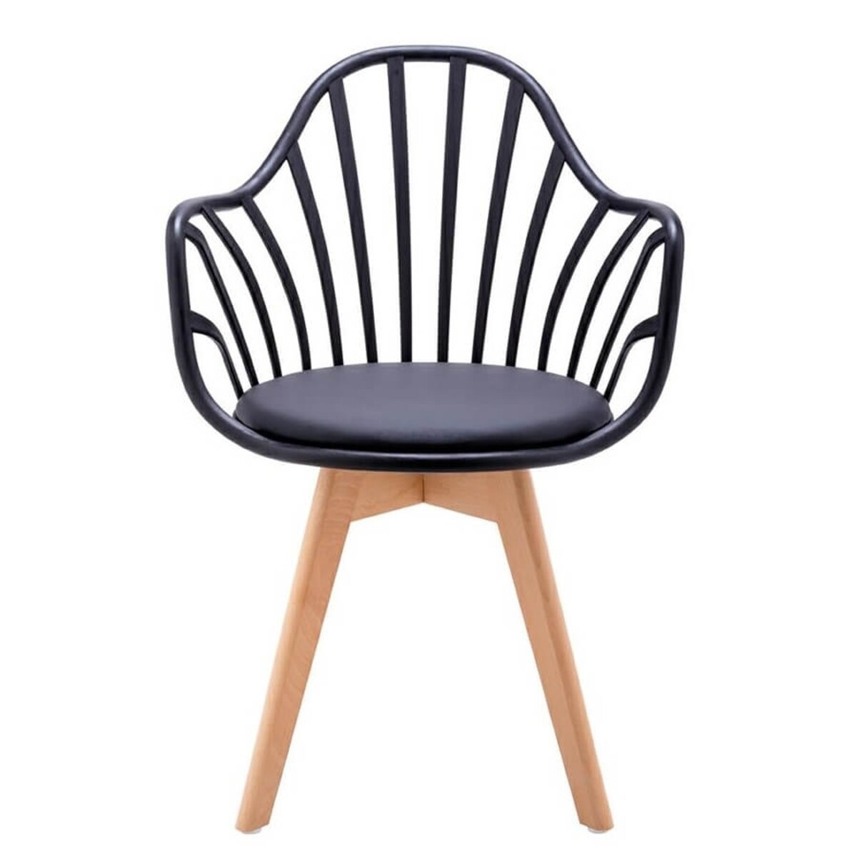 Tapicerowane krzesło do biurka Albert PW802.BLACK King Home ekoskóra drewno czarny