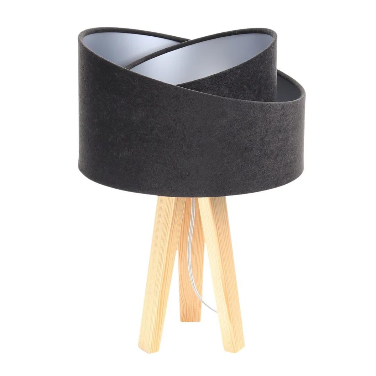 Lampa stołowa GEMSTONE czarna/srebrna/sosna