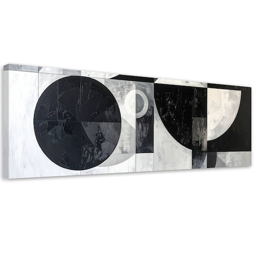 Obraz do salonu biura, Abstrakcja geometryczna czarno biały