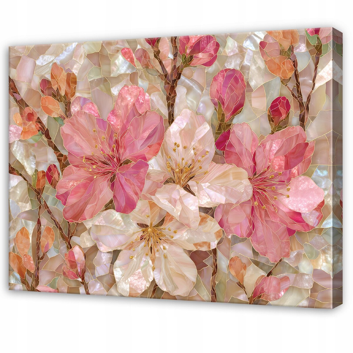 Obraz Do Sypialni Salonu Na Płótnie Kwiaty Abstrakcja Różowy 100x70