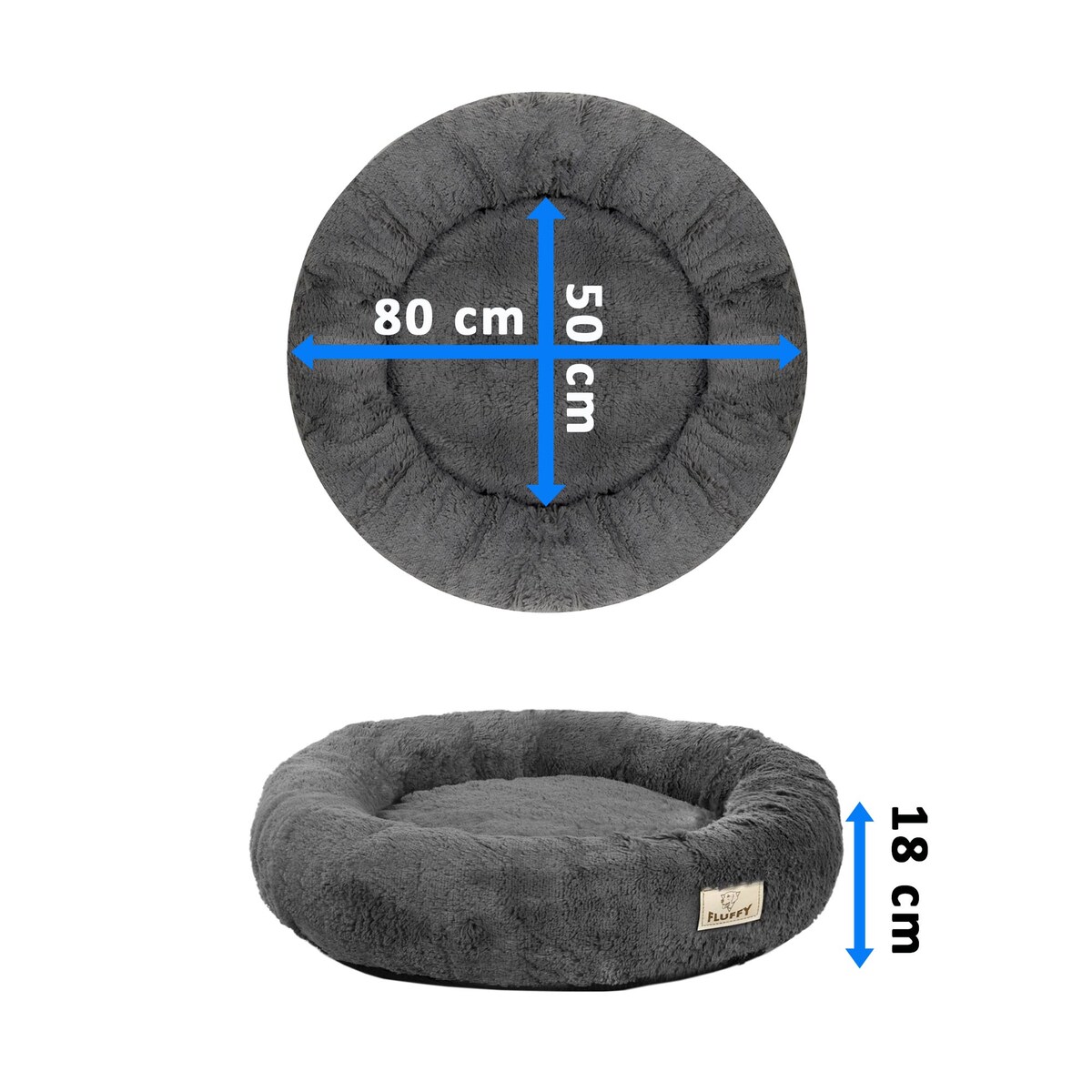 Legowiska Dla Psa Shaggy 80 Cm Rozbieralne Antypoślizgowe Ciemnoszare