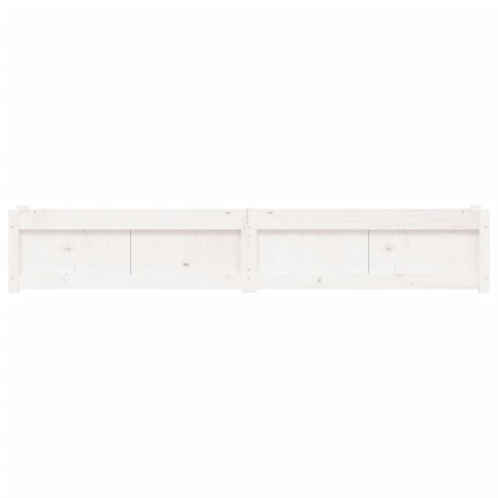 vidaXL Donica ogrodowa, biała, 180x31x31 cm, lite drewno sosnowe