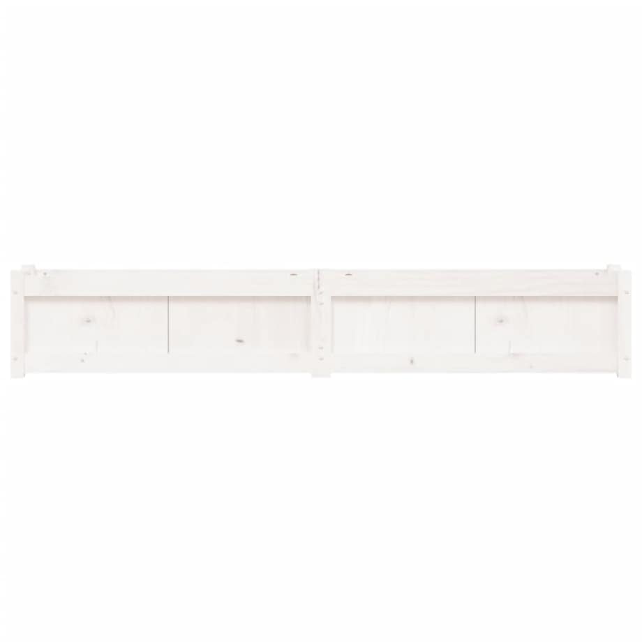 vidaXL Donica ogrodowa, biała, 180x31x31 cm, lite drewno sosnowe