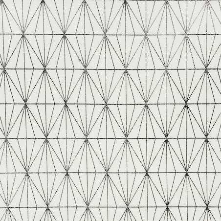 OBRUS 140x250 cm Geometric Dore biały W SREBRNE WZORY