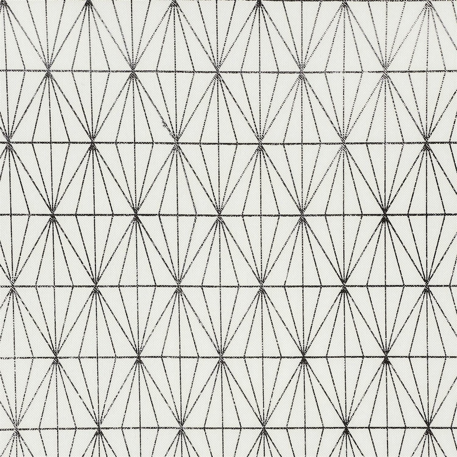 OBRUS 140x250 cm Geometric Dore biały W SREBRNE WZORY