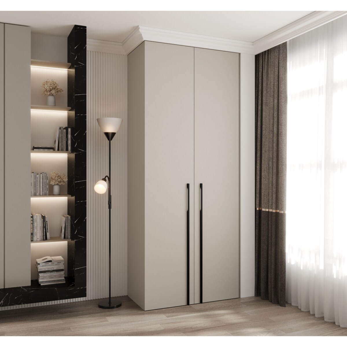 Szafa dwudrzwiowa Como 3 100 gł.40 kaszmir+czarny