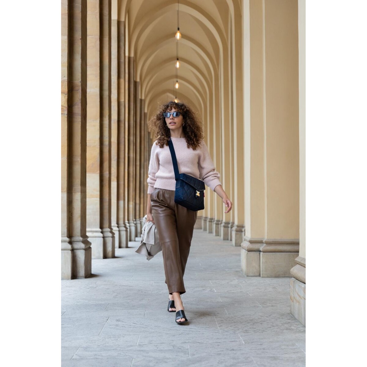 Torba SADDLE BAG M, rhombus midnight gold