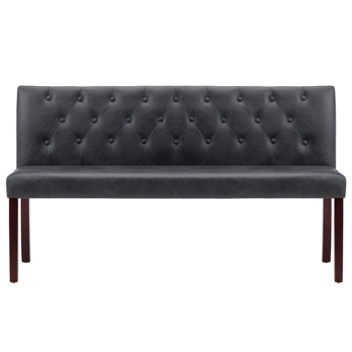 vidaXL Ławka, 148,5 cm, szara, sztuczna skóra zamszowa