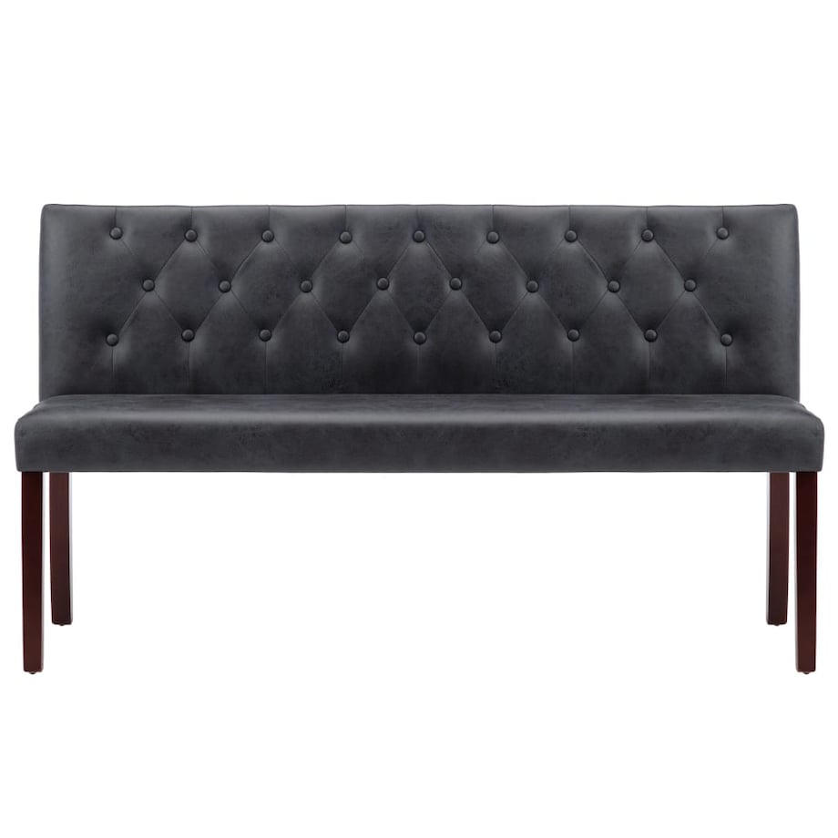 vidaXL Ławka, 148,5 cm, szara, sztuczna skóra zamszowa